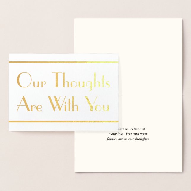 Carte de Sympathie Gold Foil personnalisée (Affichage)