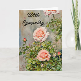 Carte de Sympathie Jardin Fleur Rose orange