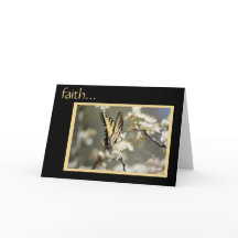 Carte de sympathie : Papillon avec verset sur la f