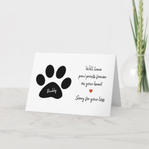 Carte de sympathie personnalisée pour animal de co