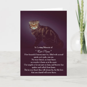 Carte de sympathie pour chat photo personnalisée M