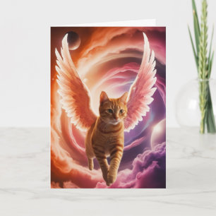 Carte de sympathie pour chat tigré angélique