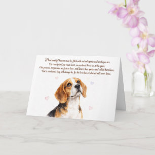 Carte de sympathie pour chien Beagle à l'air spiri