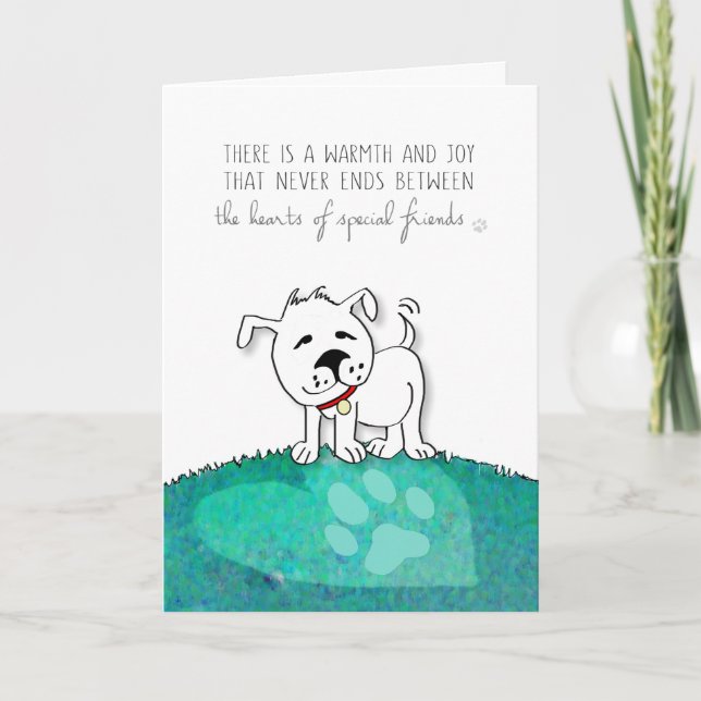 Carte de sympathie pour chien - Les Coeurs des ami (Devant)