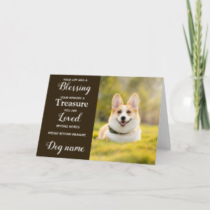 Carte de sympathie pour chien pour perte mémorial