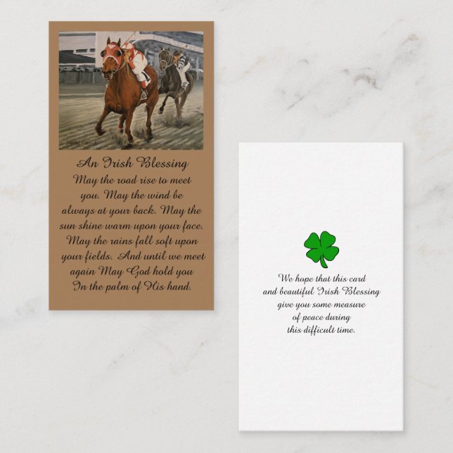 Carte de sympathie pour la célébration de la vie (Devant / Derrière)