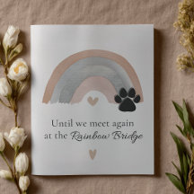 Carte de sympathie pour mémorial d'animal de compa