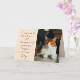 Carte de sympathie pour perte de chat avec photo e