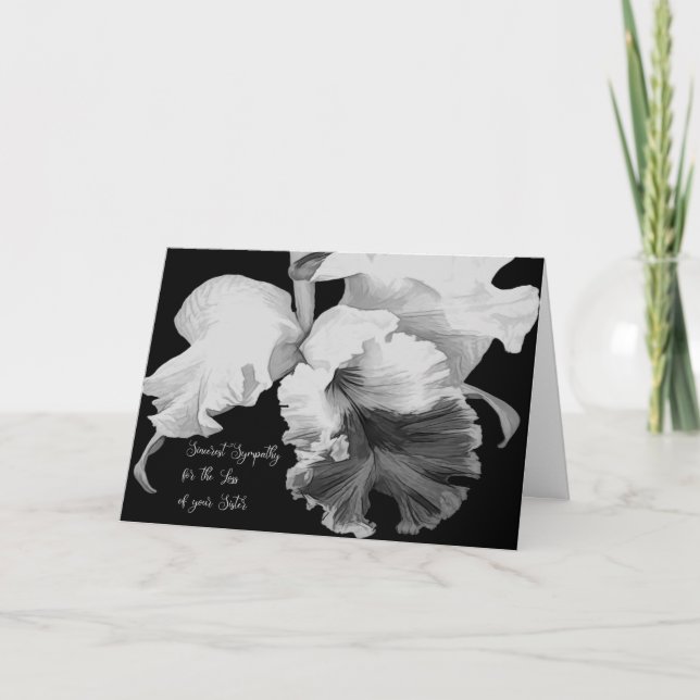 Carte de sympathie pour soeur avec orchidée Cattle (Devant)