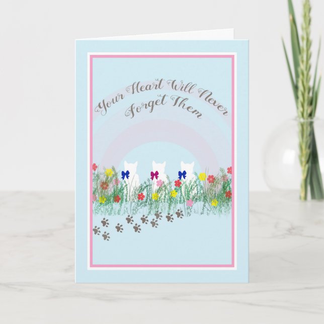 Carte de sympathie pour trois chats pour animaux d (Devant)