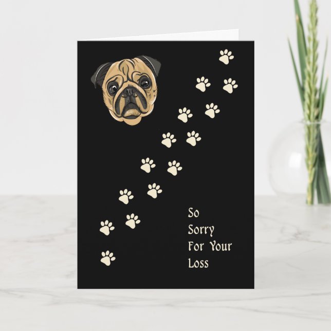 Carte de Sympathie pour un Carlin animal de compag (Devant)