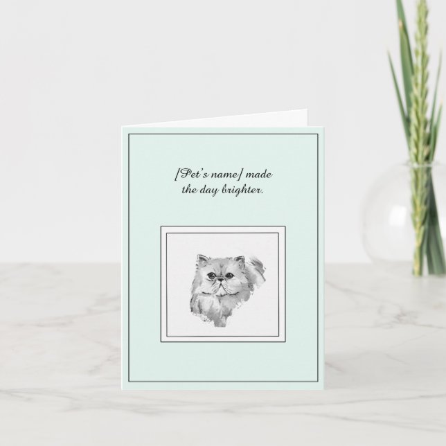 Carte de sympathie pour un chat persan (Devant)