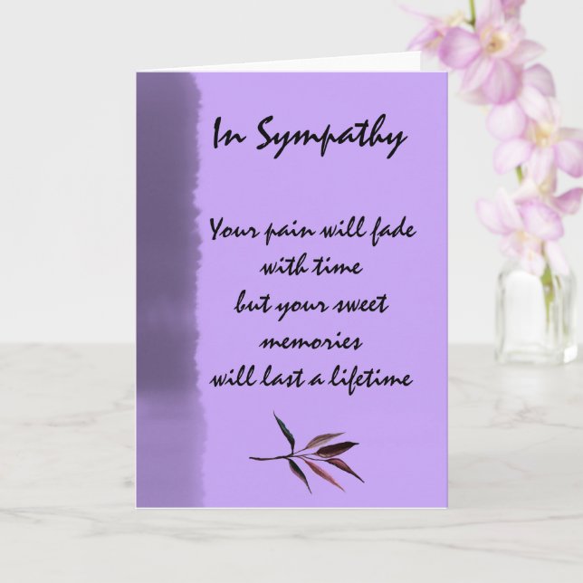 Carte de Sympathie pourpre avec Fleur (Orchidée)