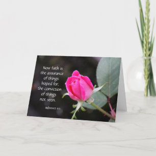 Carte de Sympathie rose avec verset (hébreux) sur 