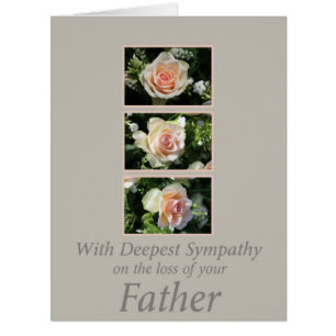 Carte de sympathie Rose de la perte du père
