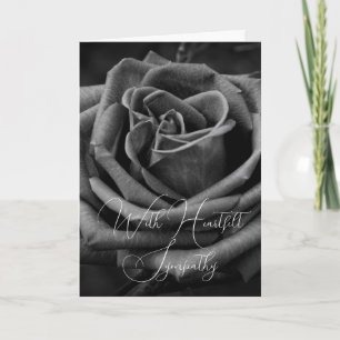 Carte de Sympathie Rose noire et blanche