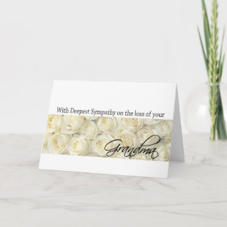 Carte de sympathie Rose perte grand-mère