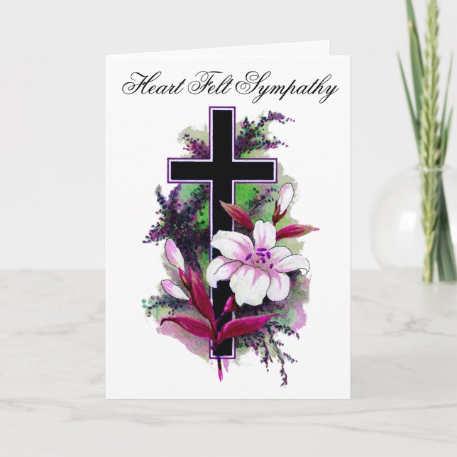 Carte de Sympathie violette blanche et rose Fleur  (Devant)