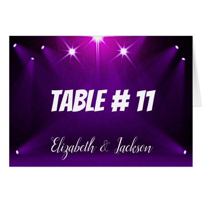 Carte de table #11 - Dans les projecteurs Mariage  (Devant Horizontal)