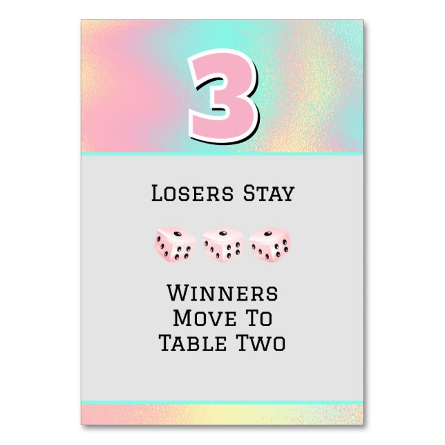 Carte de table #3 Bunco rose (Par défaut)