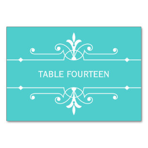 Carte de table Aqua Fancy Mariage ornemental