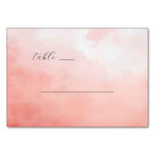 Carte de table aquarelle rose sereine