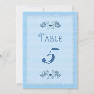 CARTE DE TABLE - BLEUE ÉLÉGANTE - DOUBLE CÔTÉ