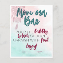 Carte de table Boho Mom-osa Bar