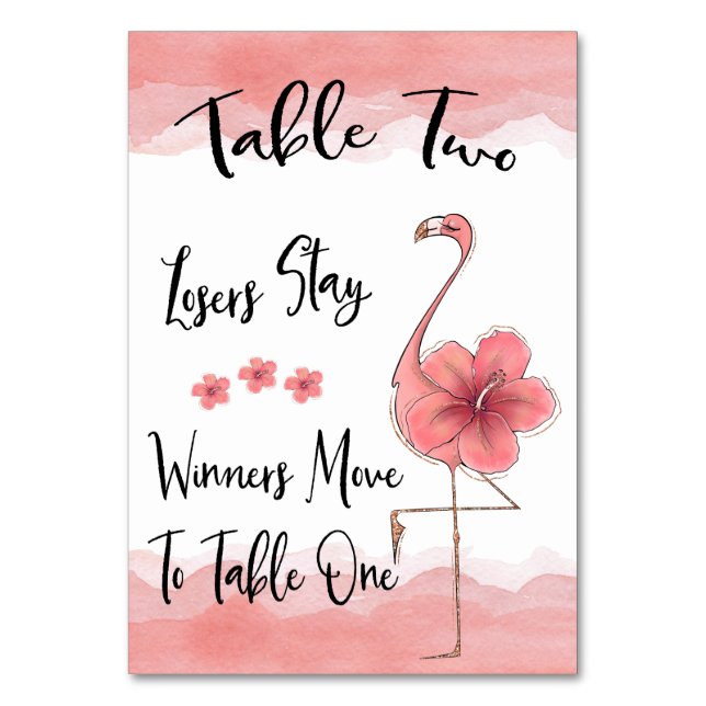 Carte de table Bunco #2 Flamant rose rose amusant (Par défaut)