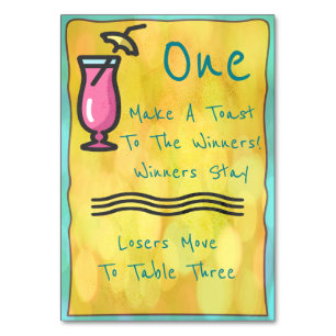 Carte de table Bunco Boisson Rose #1