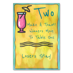 Carte de table Bunco Boisson Rose #2