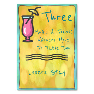 Carte de table Bunco Boisson Rose #3