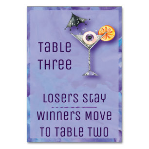 Carte de table Bunco Halloween - Tableau 2 Boisson