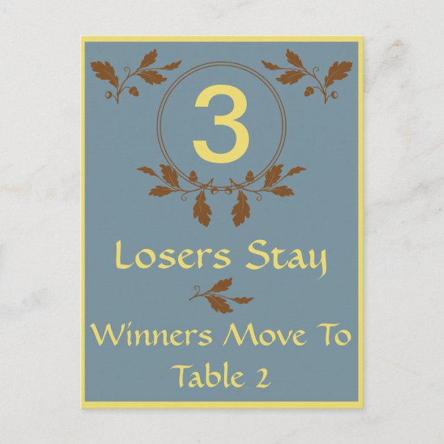 Carte de table Bunco-Leaves Fall N° 3 (Devant)