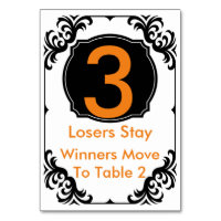 Carte de table Bunco orange et noir - #3