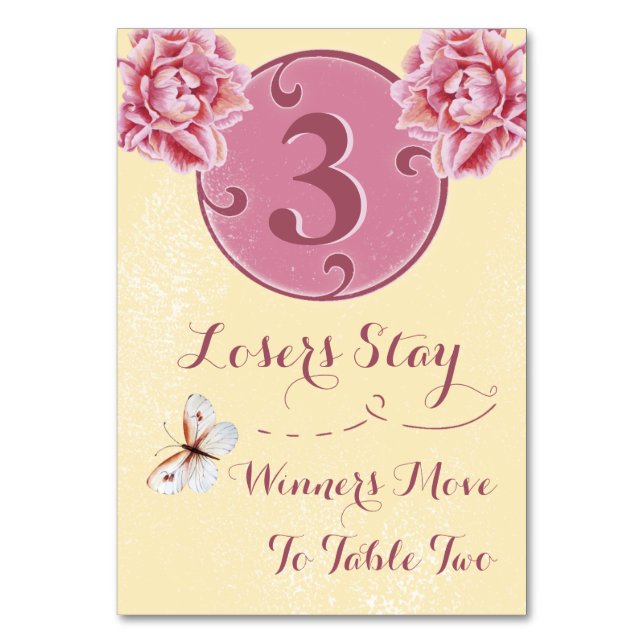 Carte de table Bunco - Peony rose #3 (Dos)