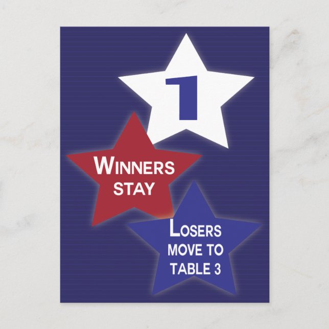 Carte de table Bunco Red, White et Blue Stars #1 (Devant)