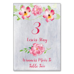 Carte de table Bunco rose florale #3