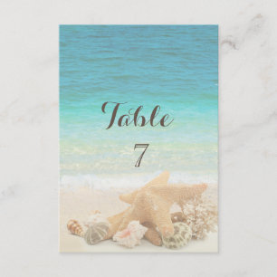 Carte de table Coquillages Mariage sur la Plage