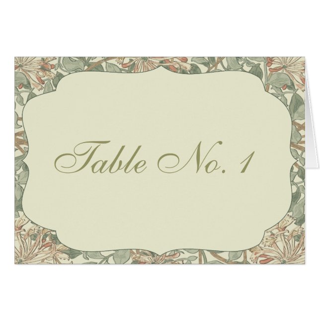 Carte de table d'antiquités mariage (Devant Horizontal)