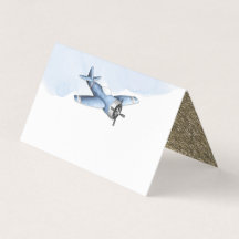 Carte de table de Baby shower d'avion vintage