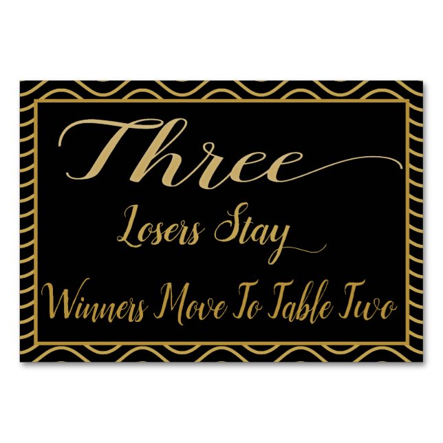 Carte de table de Bunco Gold Fancy #3 (Devant)