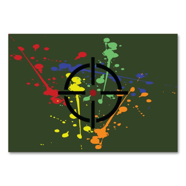 Carte de table de l'Armée Green Paintball Party (Dos)