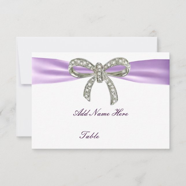 Carte de Table de Mariage à Arc en Diamant Violet (Devant)
