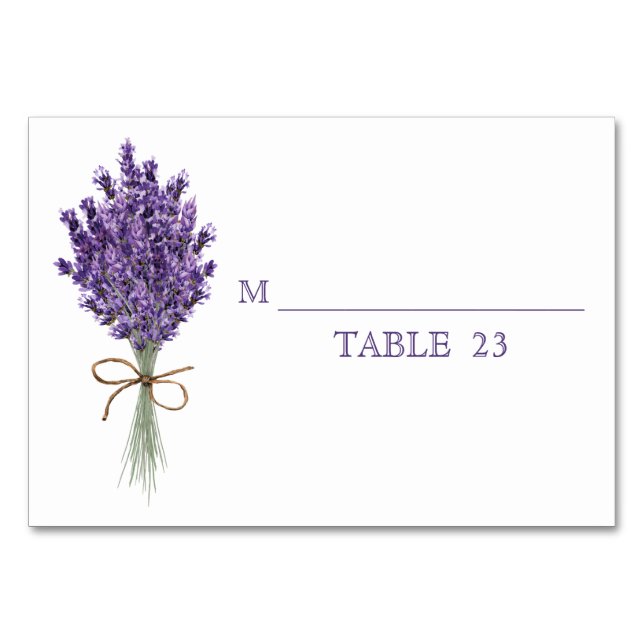 Carte de table de mariage à la fleur de lilas lava (Devant)