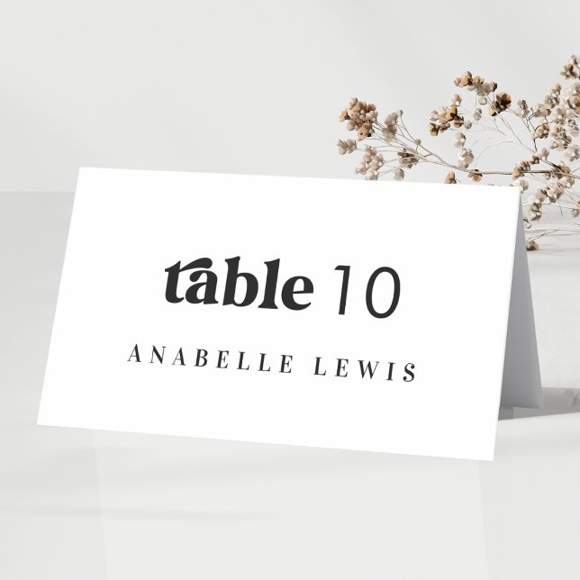 Carte de table de mariage à l'écriture rétro avec  (Créateur téléchargé)