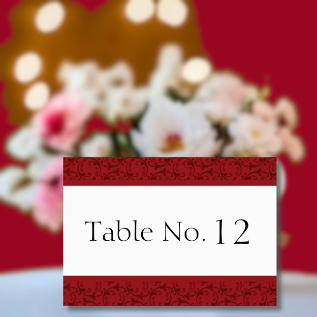 Carte de table de Mariage Antique Red Florentine (Créateur téléchargé)