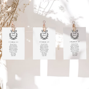 Carte de table de mariage colombes botaniques mini