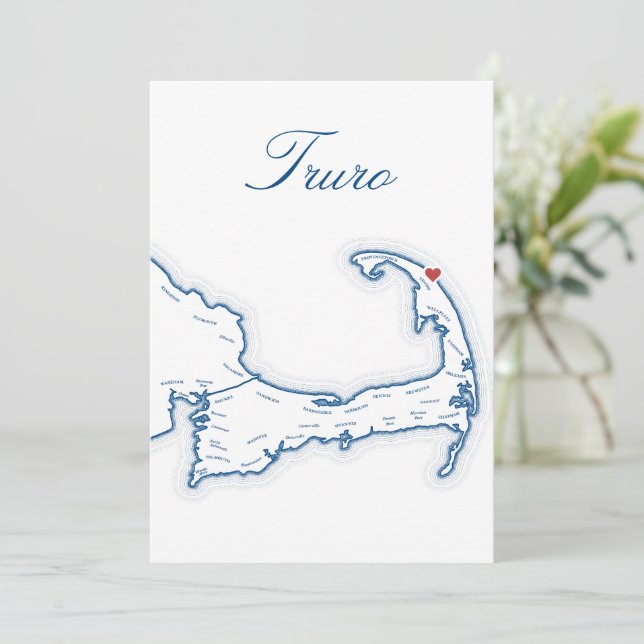 Carte de table de mariage de Truro Cape Cod (Debout devant)