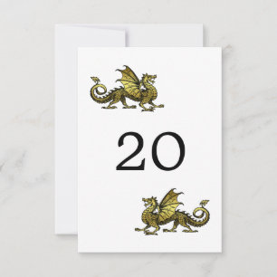 Carte de table de mariage Dragon d'Or